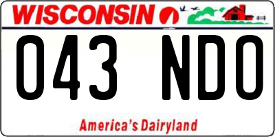 WI license plate 043NDO