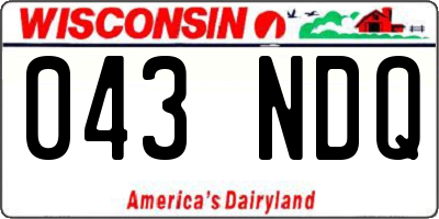 WI license plate 043NDQ
