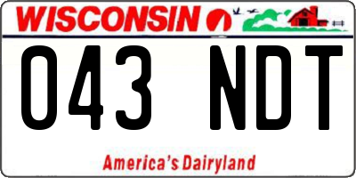 WI license plate 043NDT
