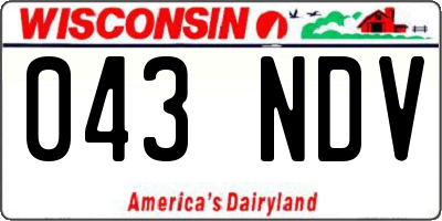 WI license plate 043NDV