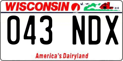 WI license plate 043NDX