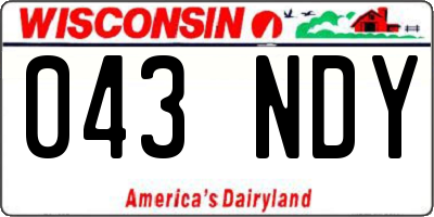 WI license plate 043NDY