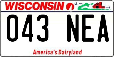 WI license plate 043NEA