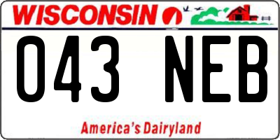 WI license plate 043NEB