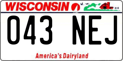 WI license plate 043NEJ