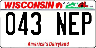 WI license plate 043NEP