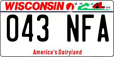 WI license plate 043NFA