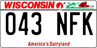 WI license plate 043NFK