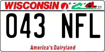 WI license plate 043NFL