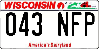 WI license plate 043NFP