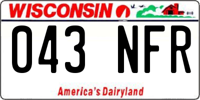 WI license plate 043NFR