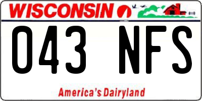 WI license plate 043NFS