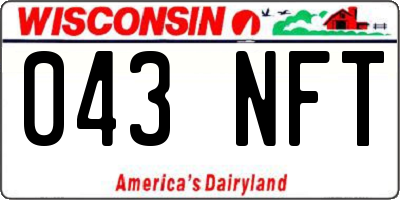 WI license plate 043NFT