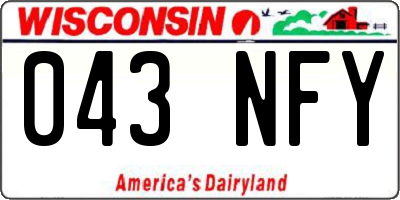 WI license plate 043NFY