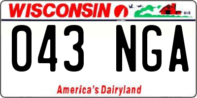WI license plate 043NGA