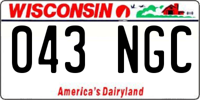 WI license plate 043NGC