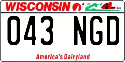 WI license plate 043NGD