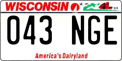 WI license plate 043NGE