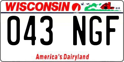 WI license plate 043NGF