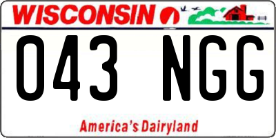 WI license plate 043NGG