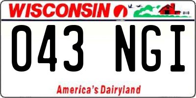 WI license plate 043NGI
