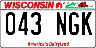 WI license plate 043NGK