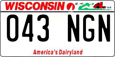 WI license plate 043NGN