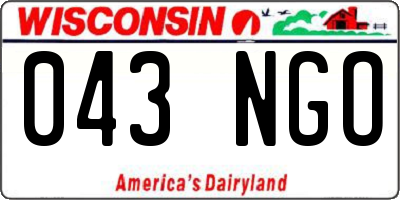 WI license plate 043NGO
