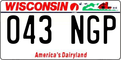 WI license plate 043NGP