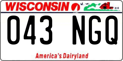 WI license plate 043NGQ