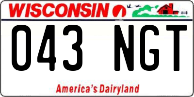 WI license plate 043NGT