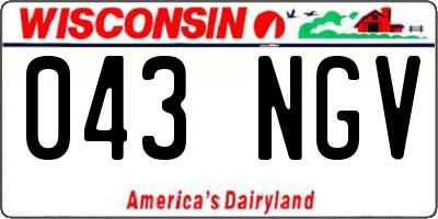 WI license plate 043NGV