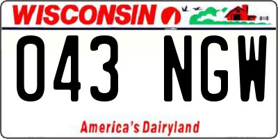 WI license plate 043NGW