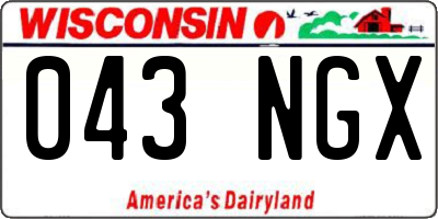 WI license plate 043NGX