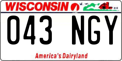 WI license plate 043NGY