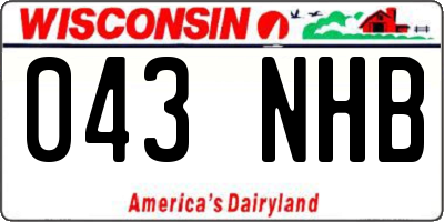 WI license plate 043NHB