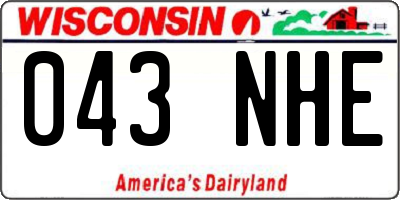 WI license plate 043NHE