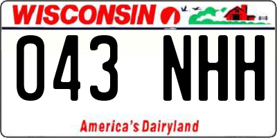 WI license plate 043NHH