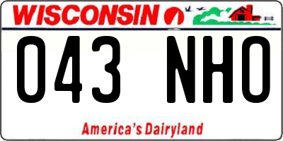 WI license plate 043NHO