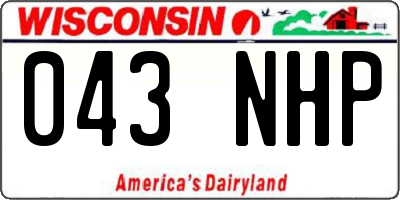 WI license plate 043NHP