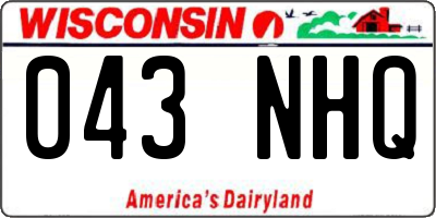 WI license plate 043NHQ