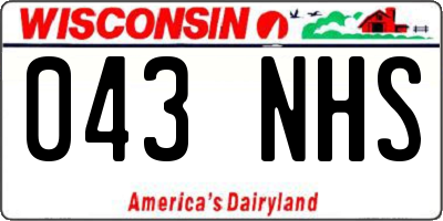WI license plate 043NHS