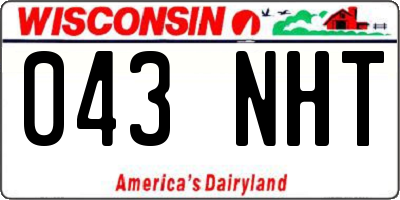 WI license plate 043NHT