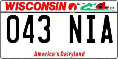 WI license plate 043NIA