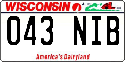 WI license plate 043NIB