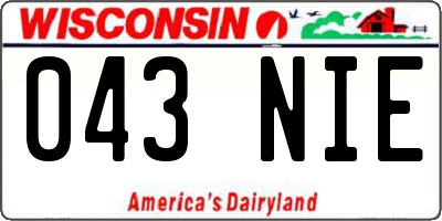 WI license plate 043NIE