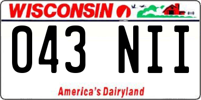 WI license plate 043NII