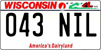 WI license plate 043NIL
