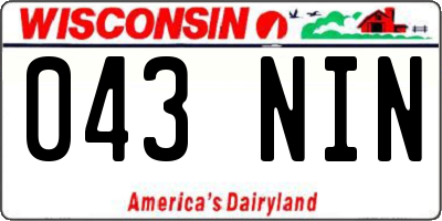WI license plate 043NIN