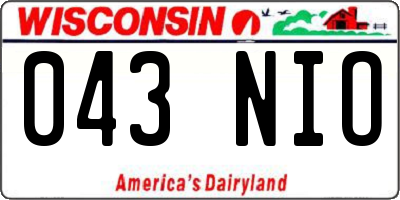 WI license plate 043NIO
